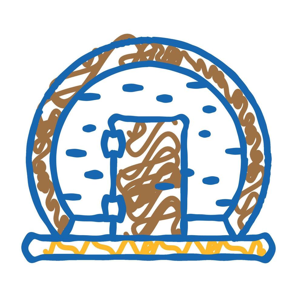 glamping tent comfort icon doodle illustration vector