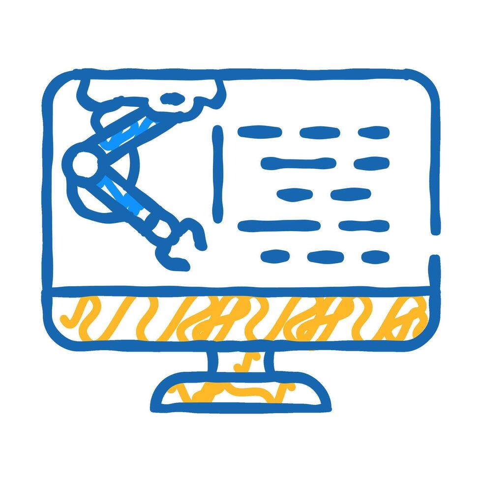 digital manufacturing engineer icon doodle illustration vector