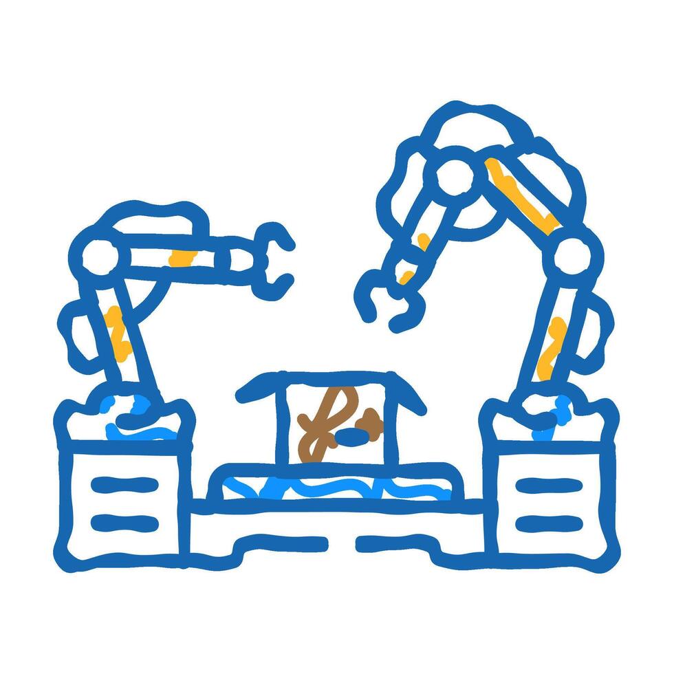 factory automation manufacturing engineer icon doodle illustration vector
