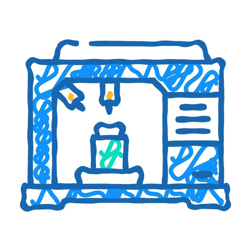 machining center manufacturing engineer icon doodle illustration vector