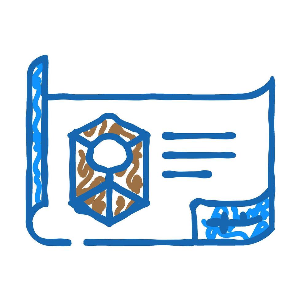 engineering drawing manufacturing engineer icon doodle illustration vector