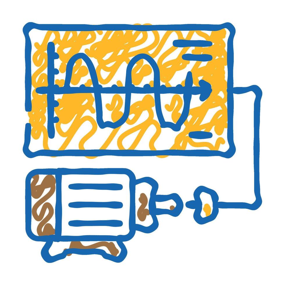 vibration analysis mechanical engineer icon doodle illustration vector