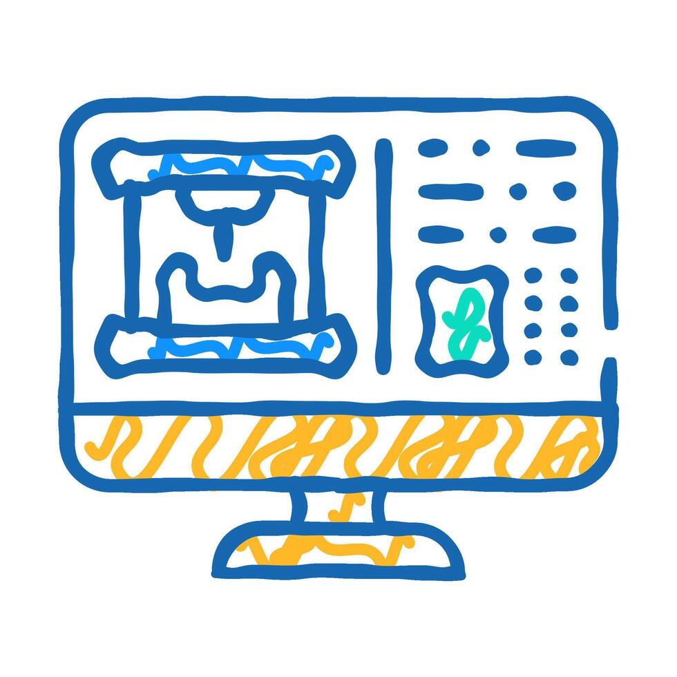 tool design mechanical engineer icon doodle illustration vector