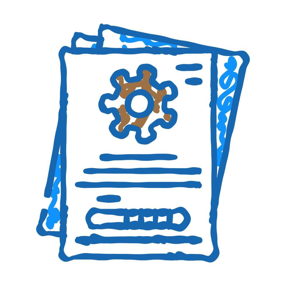 technical writing mechanical engineer icon doodle illustration vector
