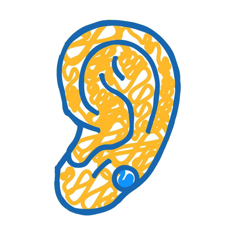 upper lobe piercing earring icon doodle illustration vector