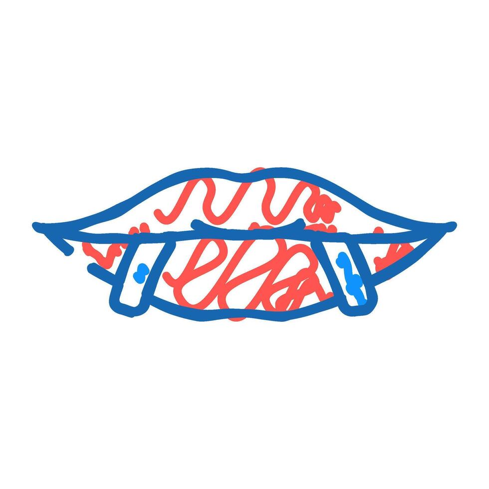 lip piercing fashion beauty icon doodle illustration vector