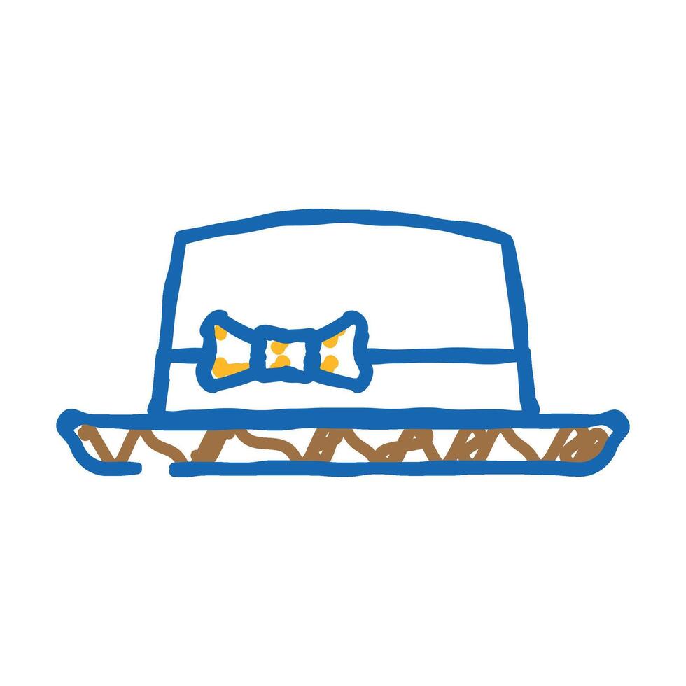 pork pie hat cap icon doodle illustration vector