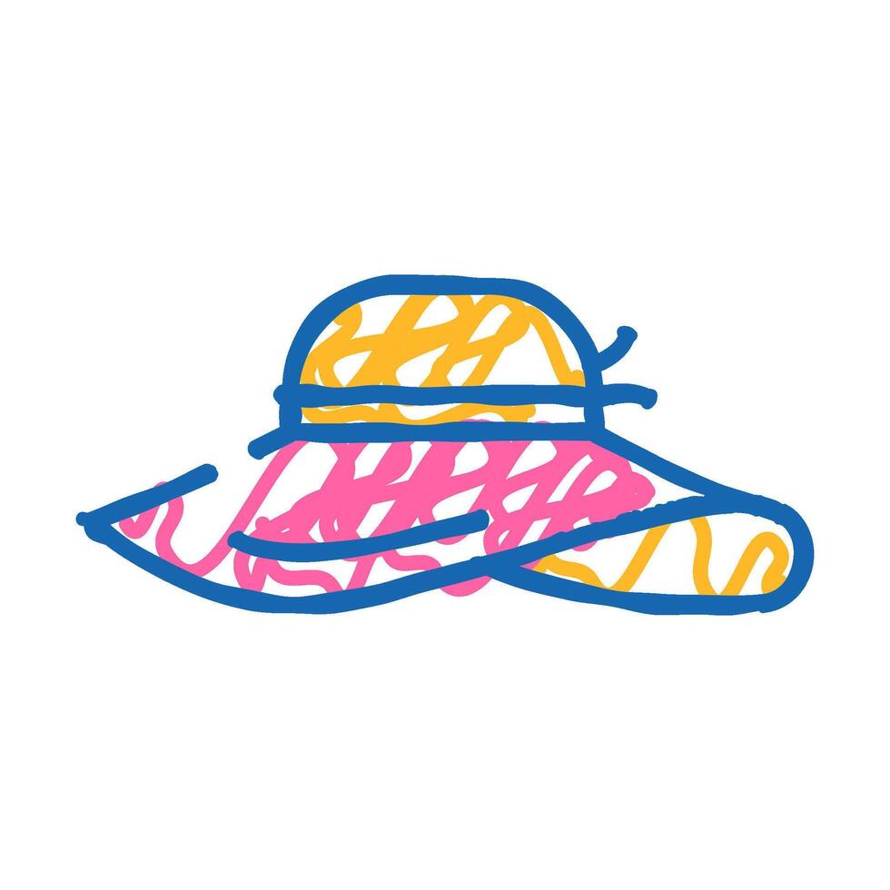 sun hat cap icon doodle illustration vector