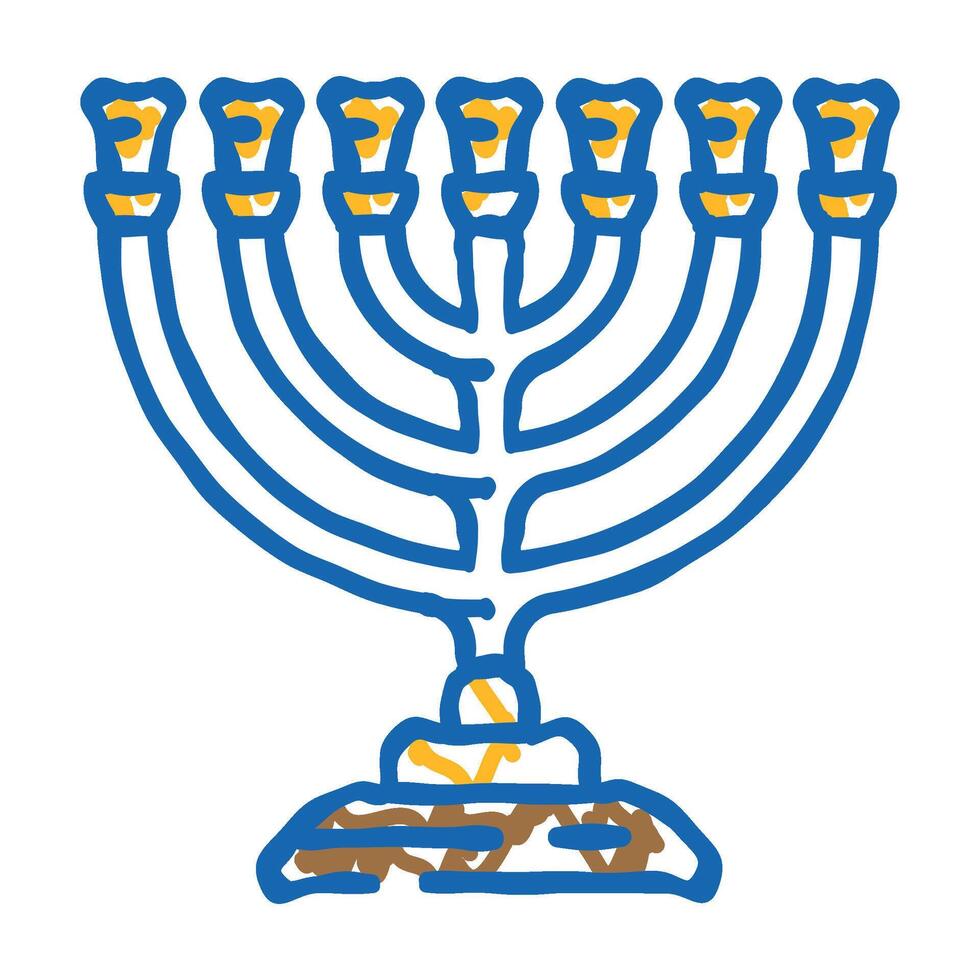 menorah jewish icon doodle illustration vector