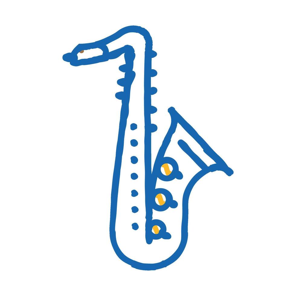 saxophone retro music icon doodle illustration vector