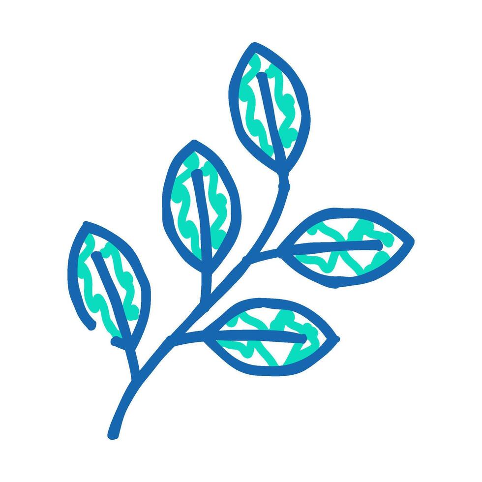 sakaki tree branch shintoism icon doodle illustration vector
