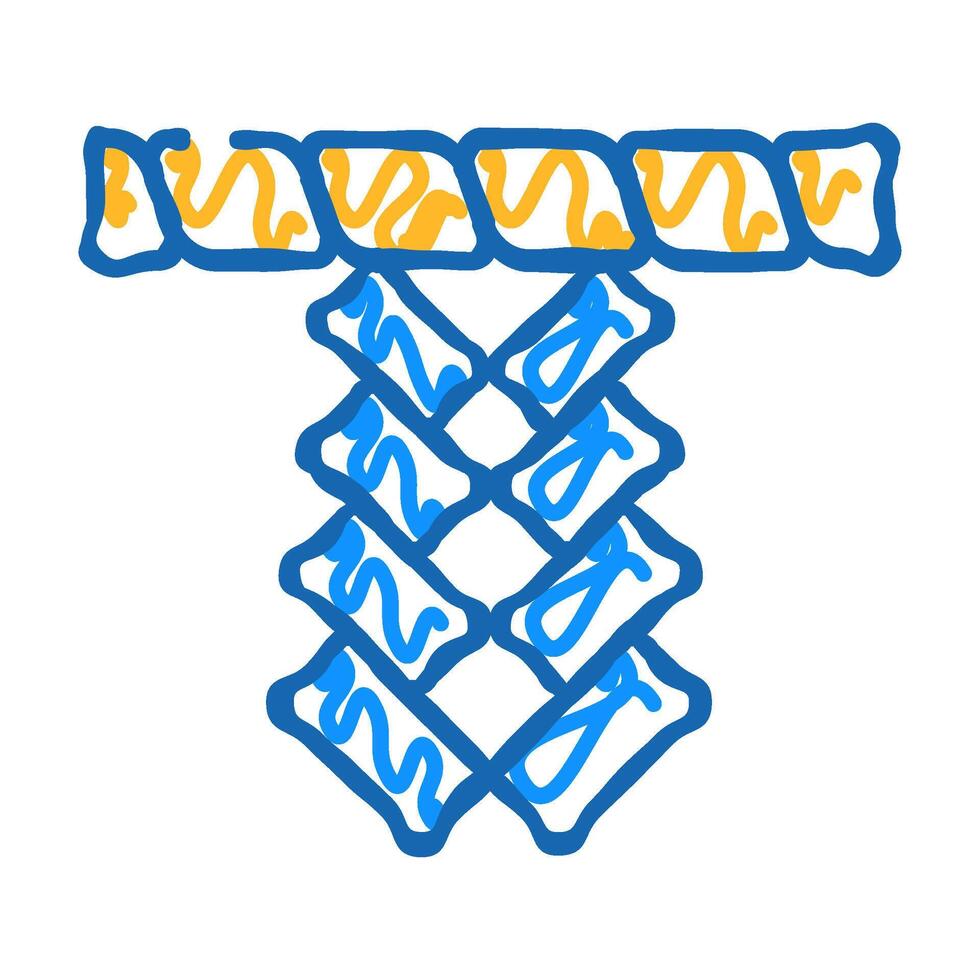 shide paper streamers shintoism icon doodle illustration vector