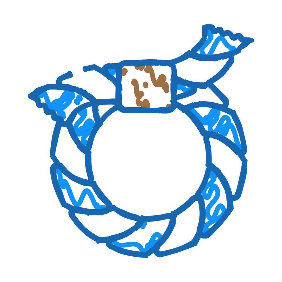 shimenawa ring shintoism icon doodle illustration vector