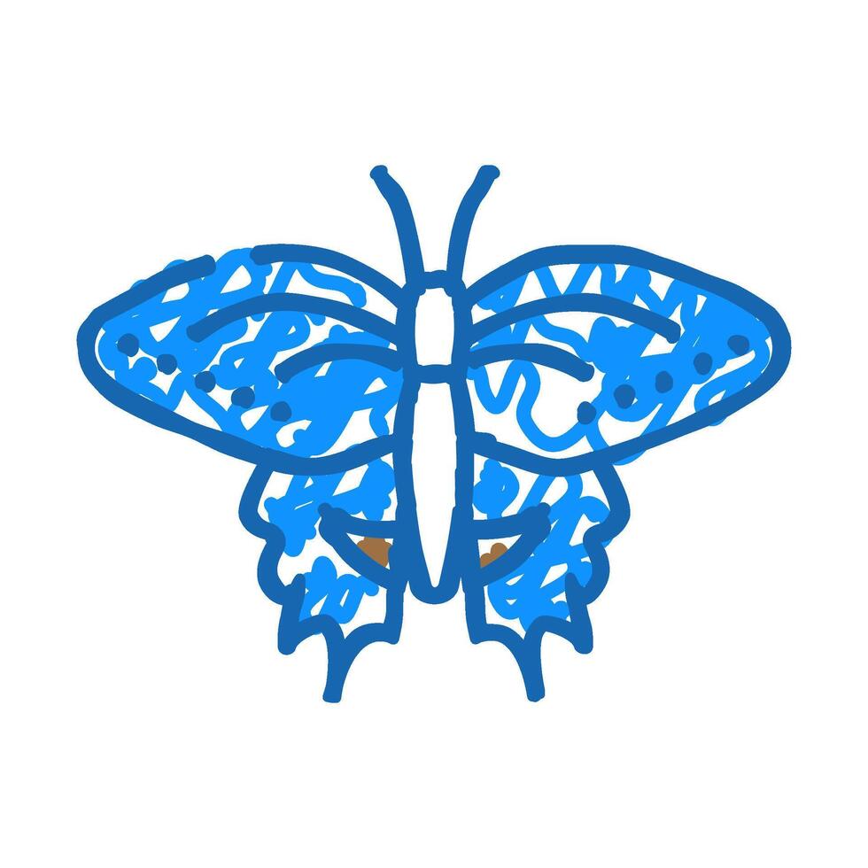 black swallowtail spring icon doodle illustration vector