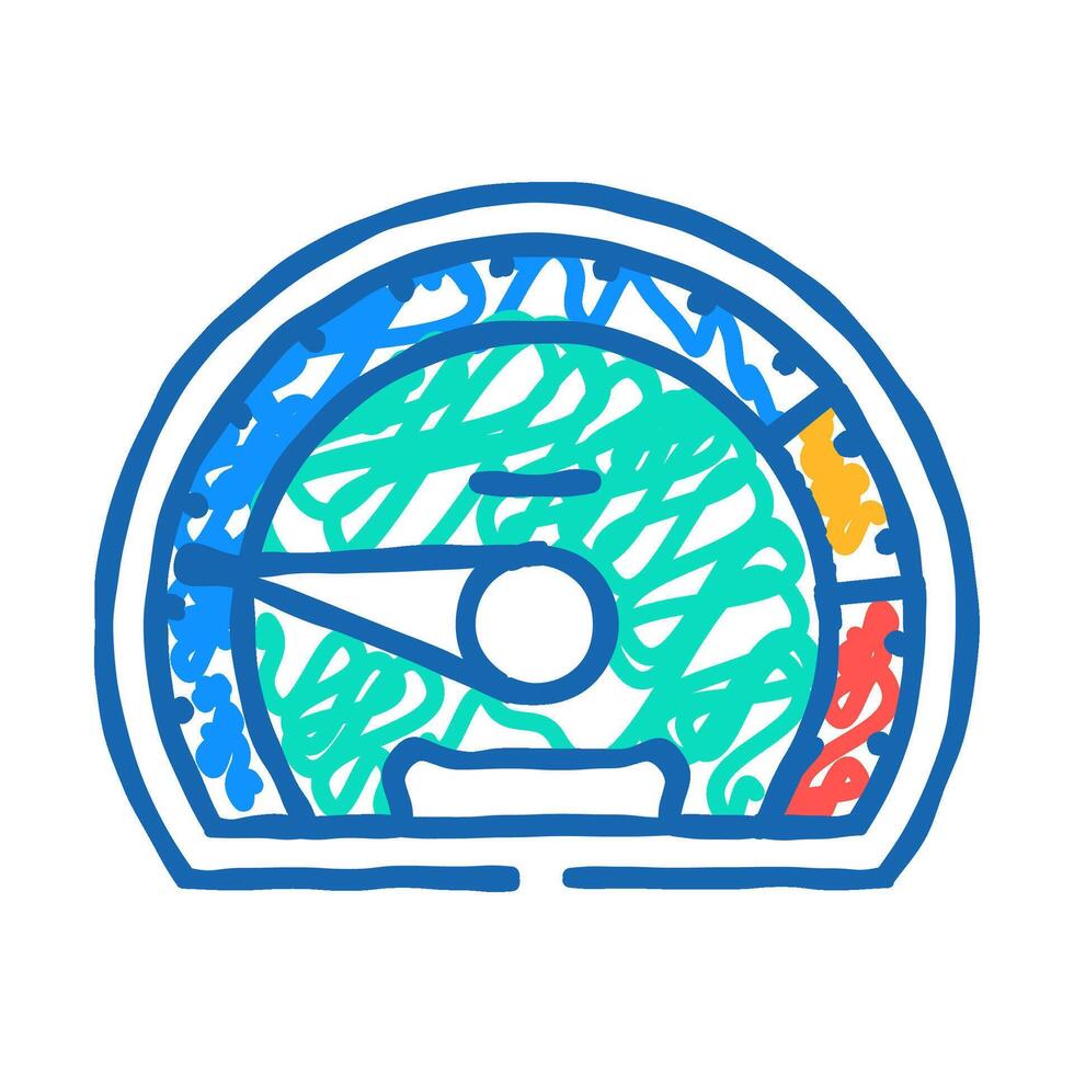 speedometer vehicle speed auto icon doodle illustration vector