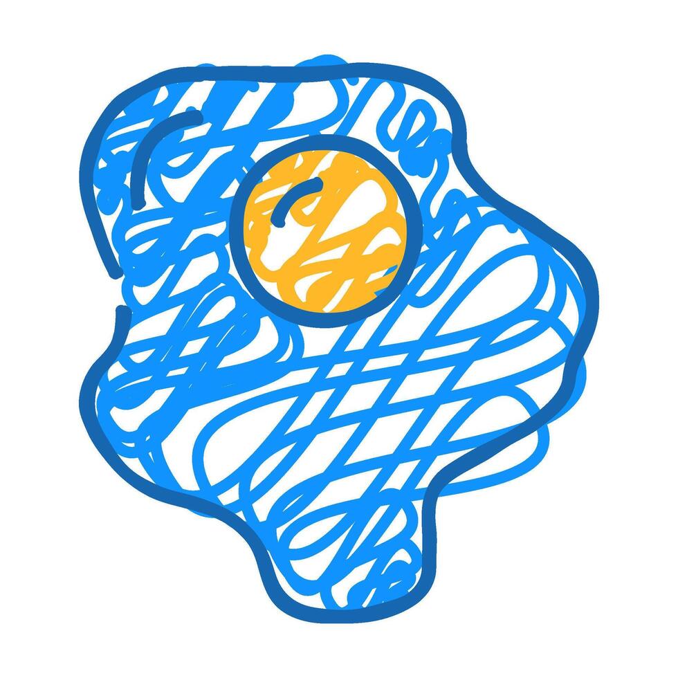 fried egg chicken icon doodle illustration vector