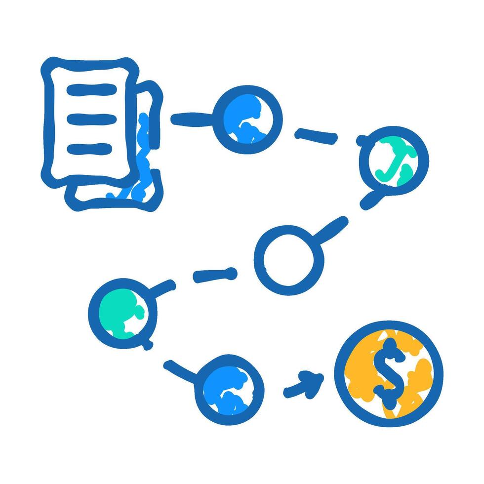 payroll processing icon doodle illustration vector