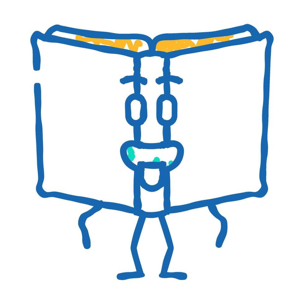 learning book character icon doodle illustration vector