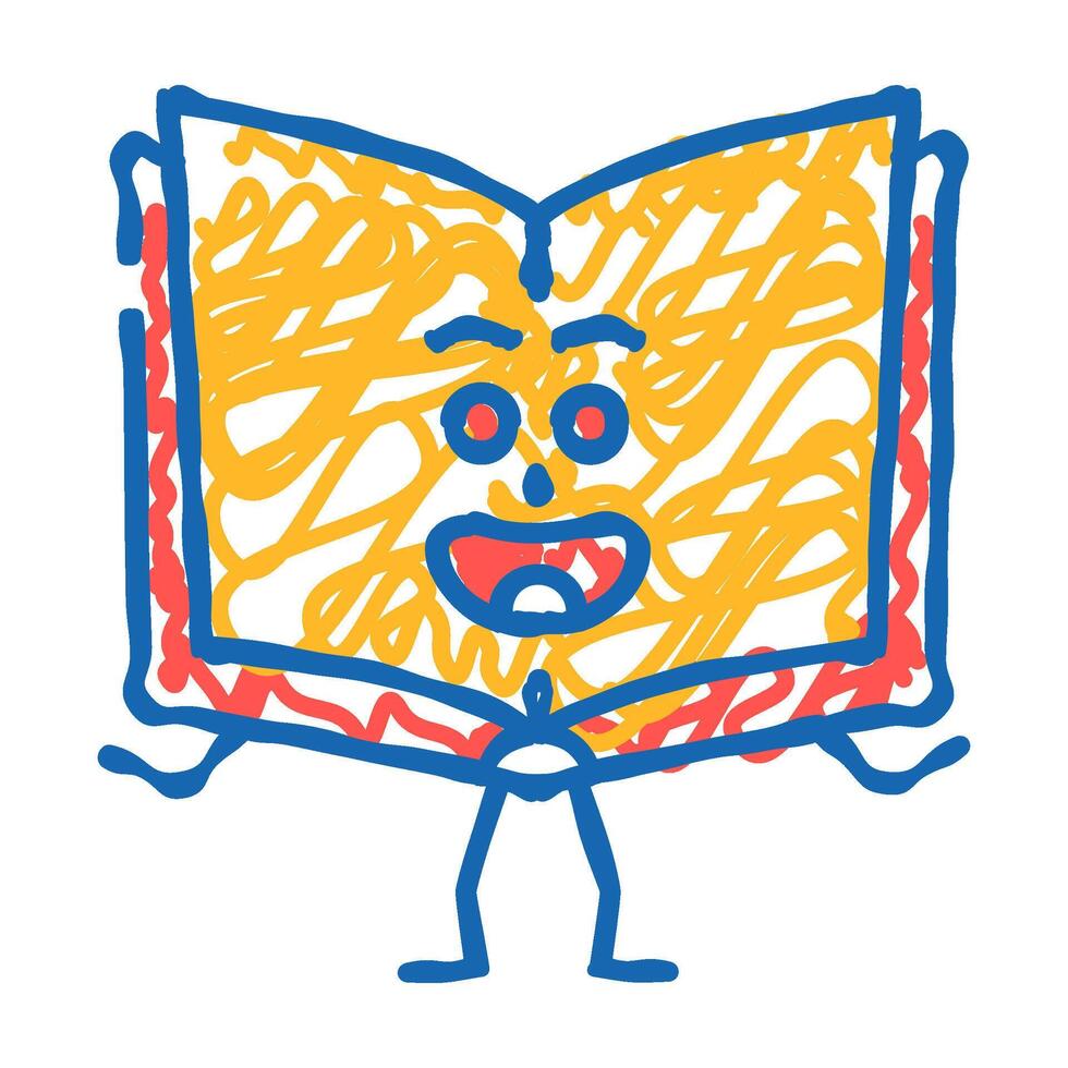 learn book character icon doodle illustration vector