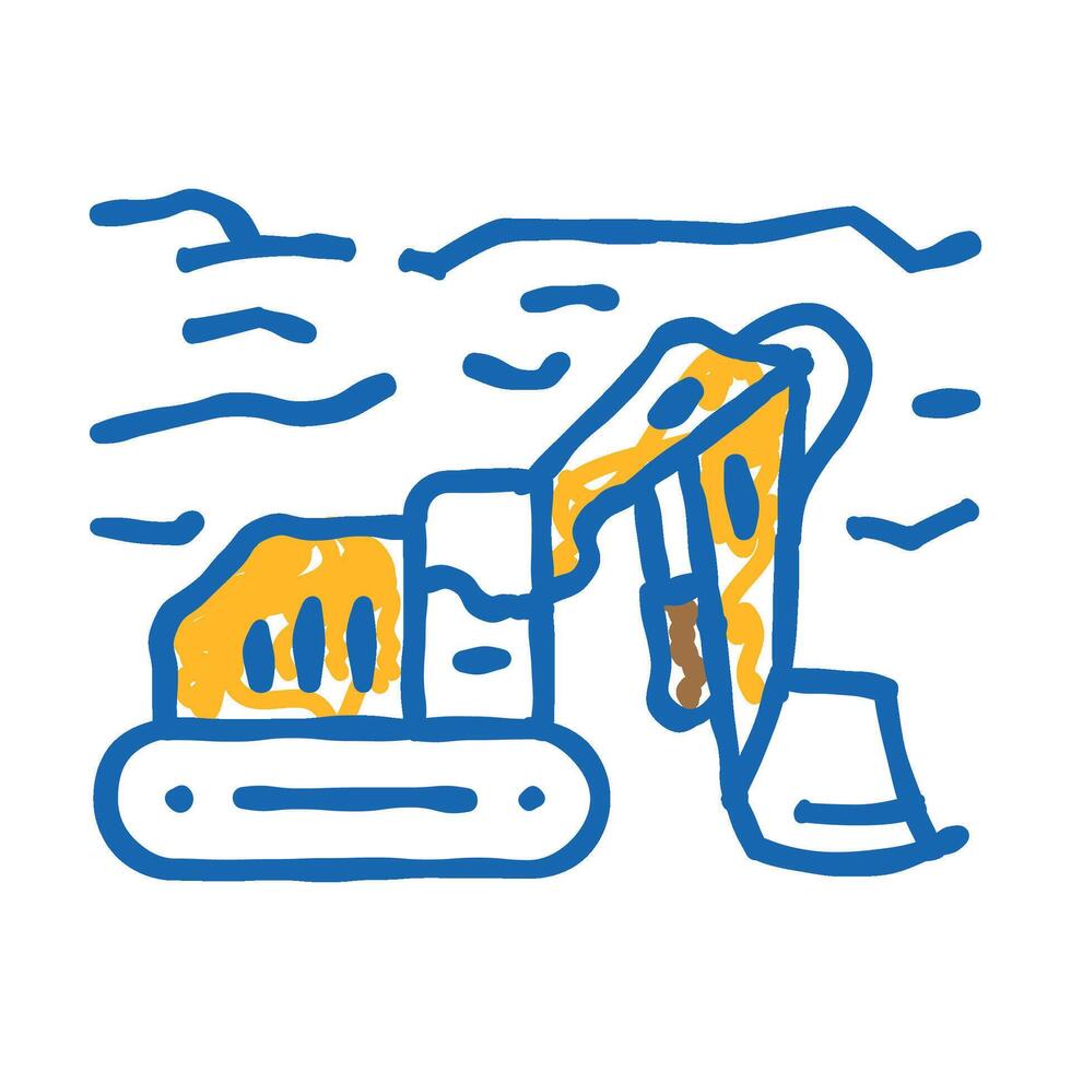 mining operations icon doodle illustration vector