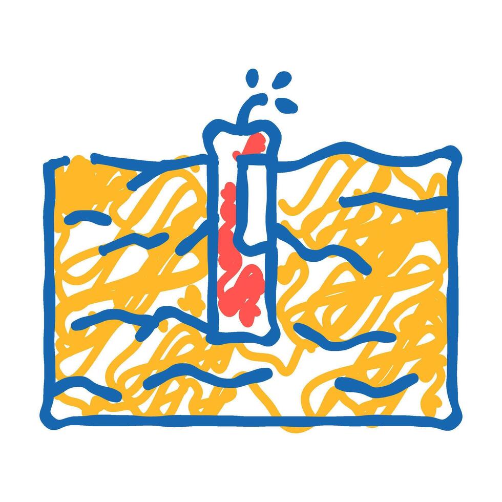 rock blasting mining icon doodle illustration vector