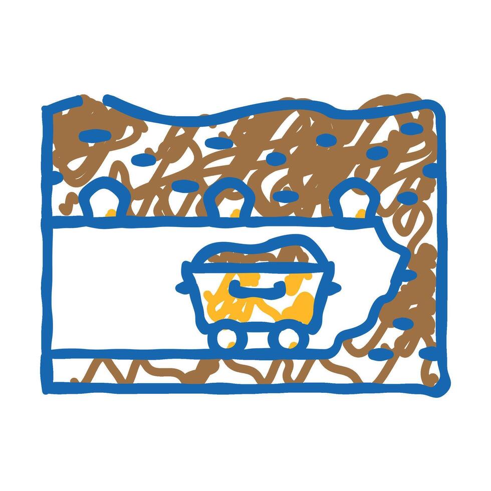 underground mining icon doodle illustration vector