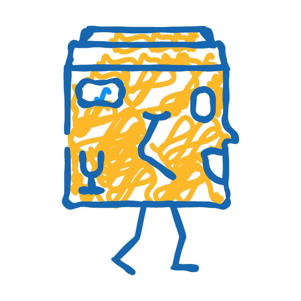go cardboard box character icon doodle illustration vector