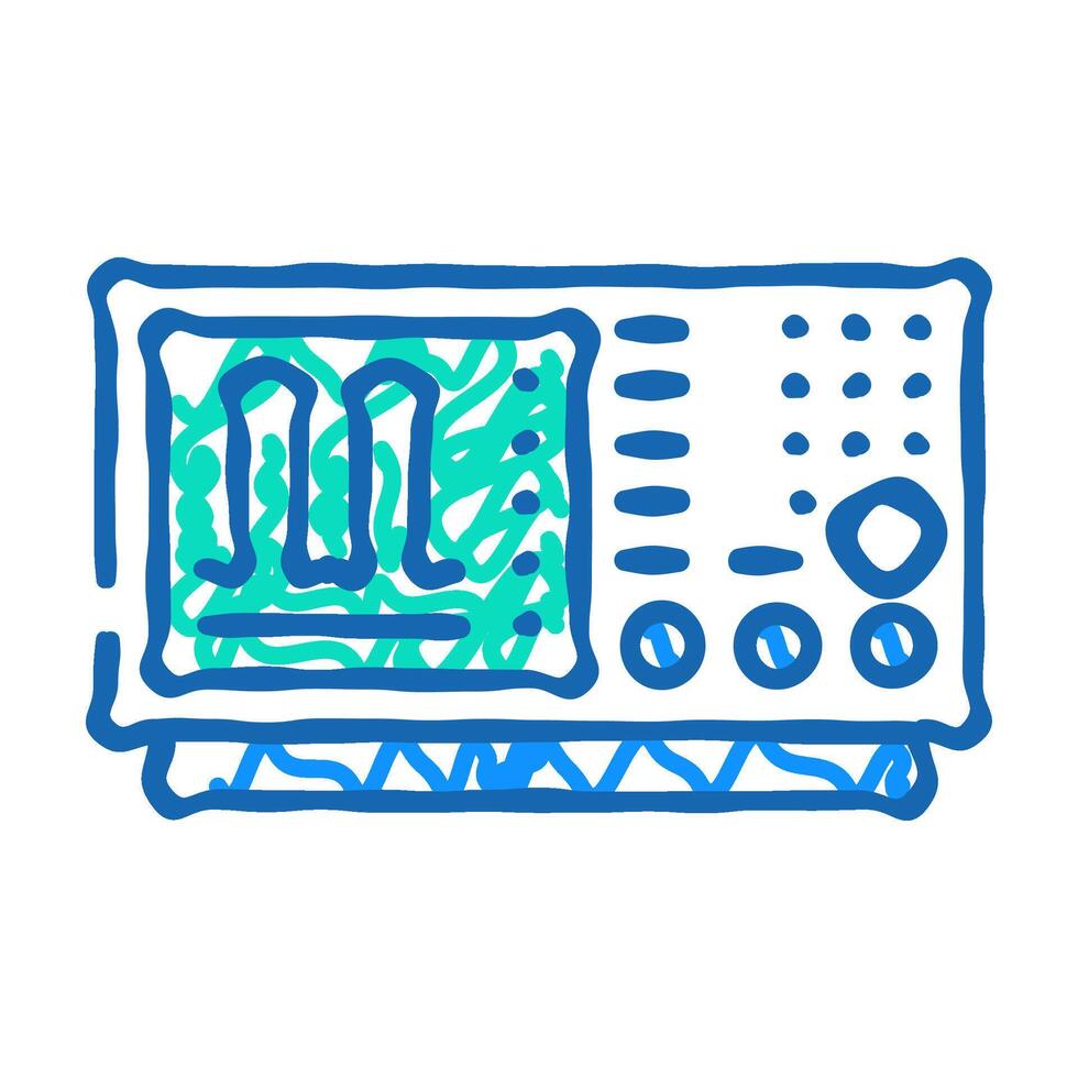 oscilloscope analysis electronics icon doodle illustration vector