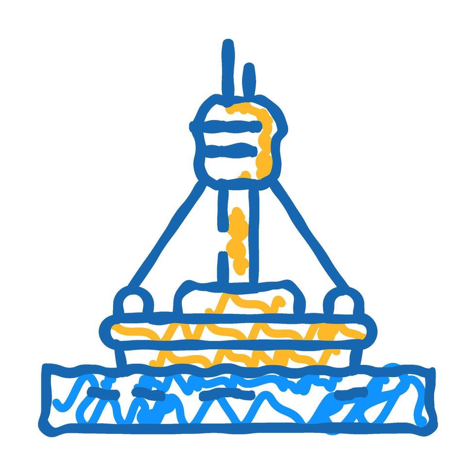 marine environmental monitoring icon doodle illustration vector
