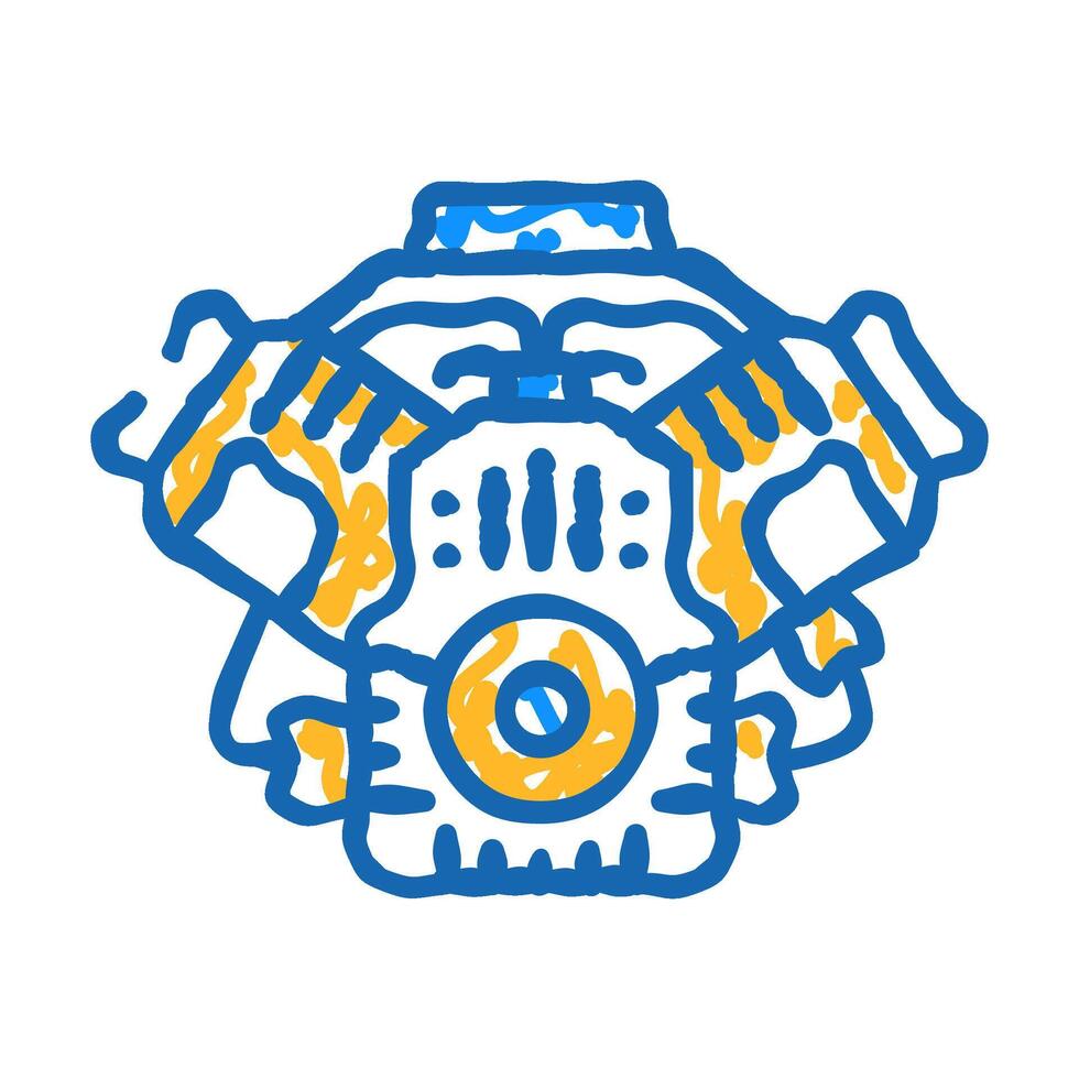 car engine car mechanic icon doodle illustration vector