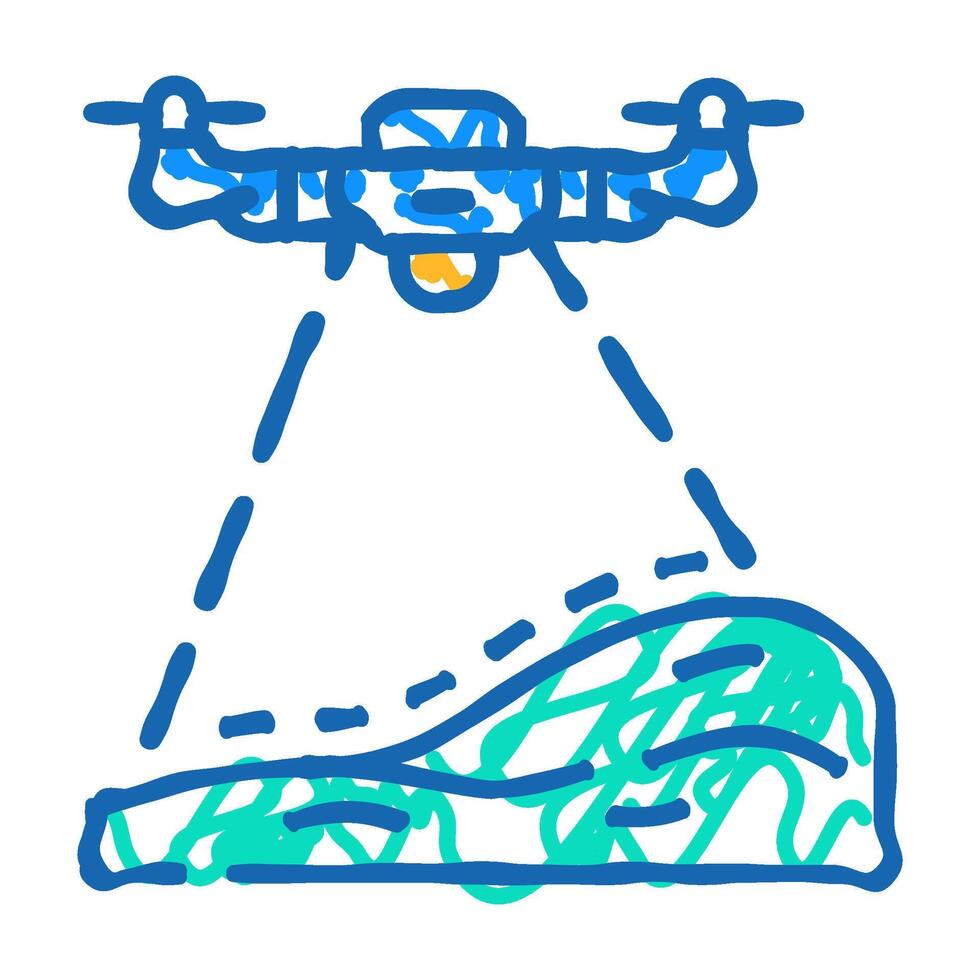 environmental survey drone icon doodle illustration vector