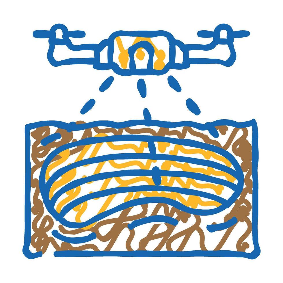 mining operations drone icon doodle illustration vector