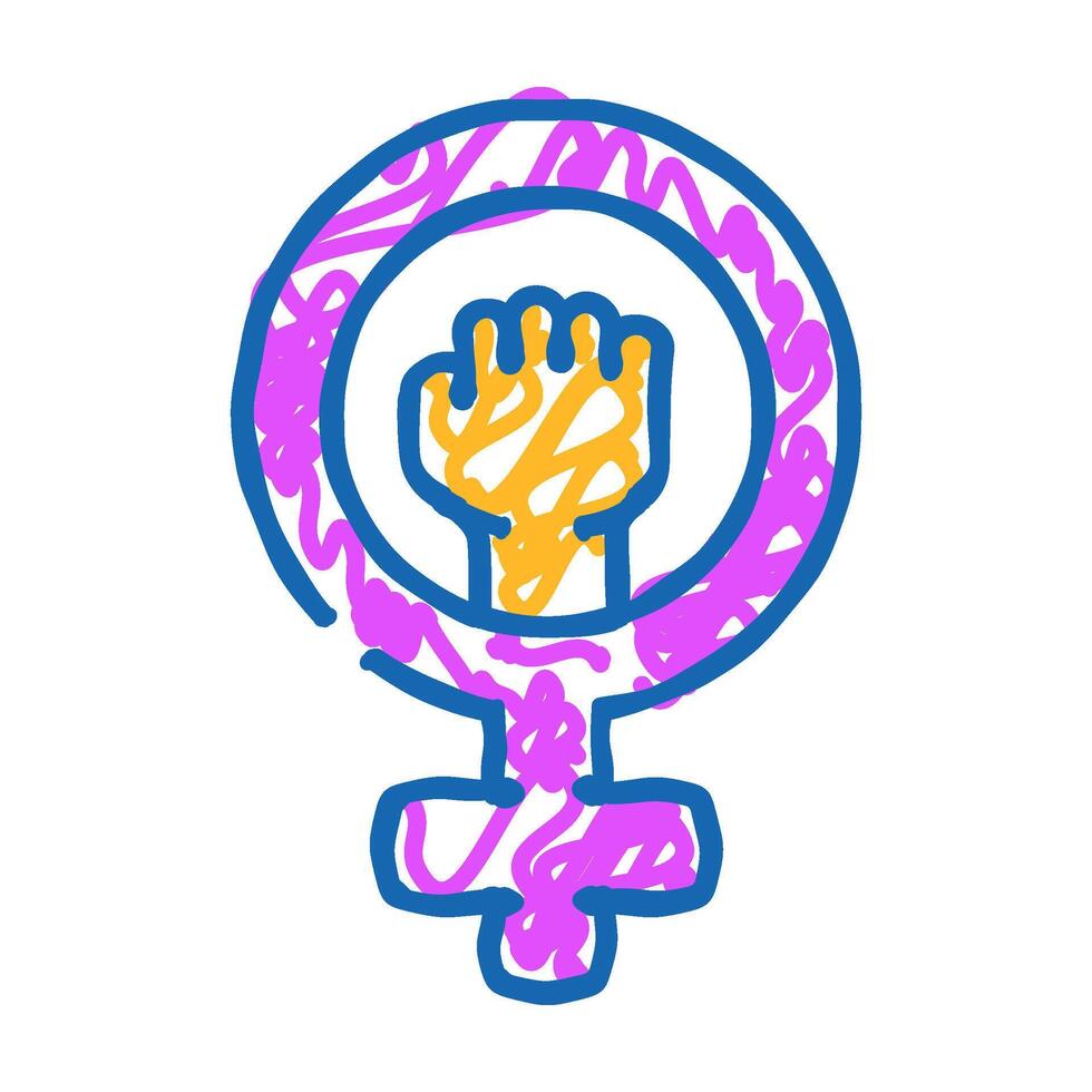 womens rights feminism woman icon doodle illustration vector