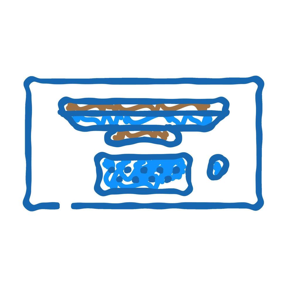 computer table monitor top view icon doodle illustration vector