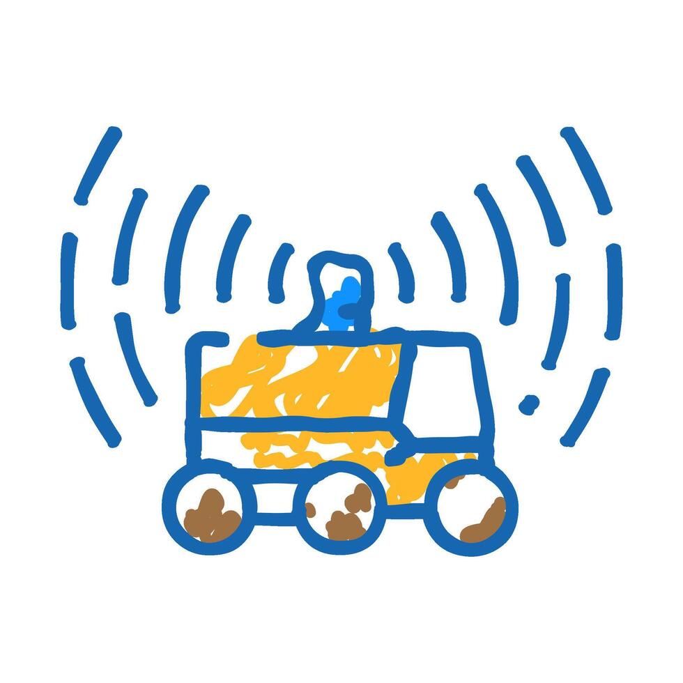 lidar sensors autonomous delivery icon doodle illustration vector