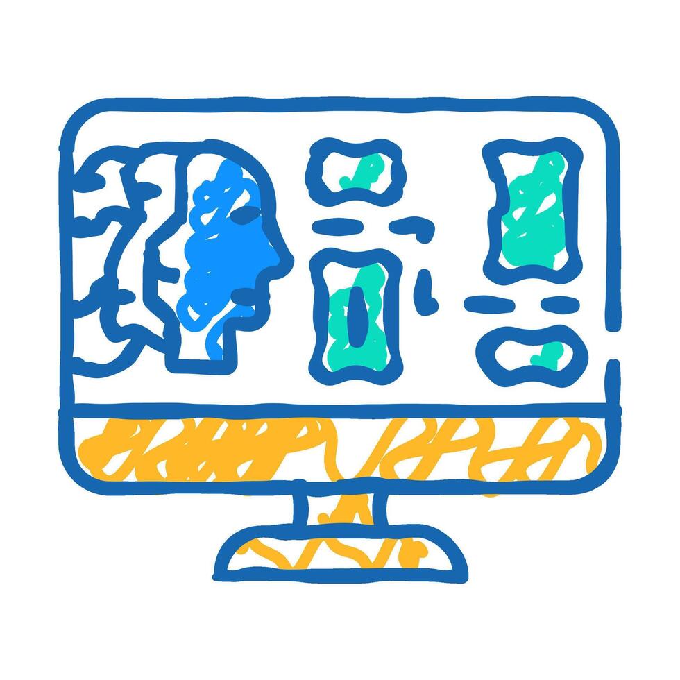 ai routing autonomous delivery icon doodle illustration vector