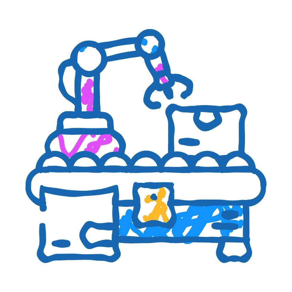 parcel sorting autonomous delivery icon doodle illustration vector
