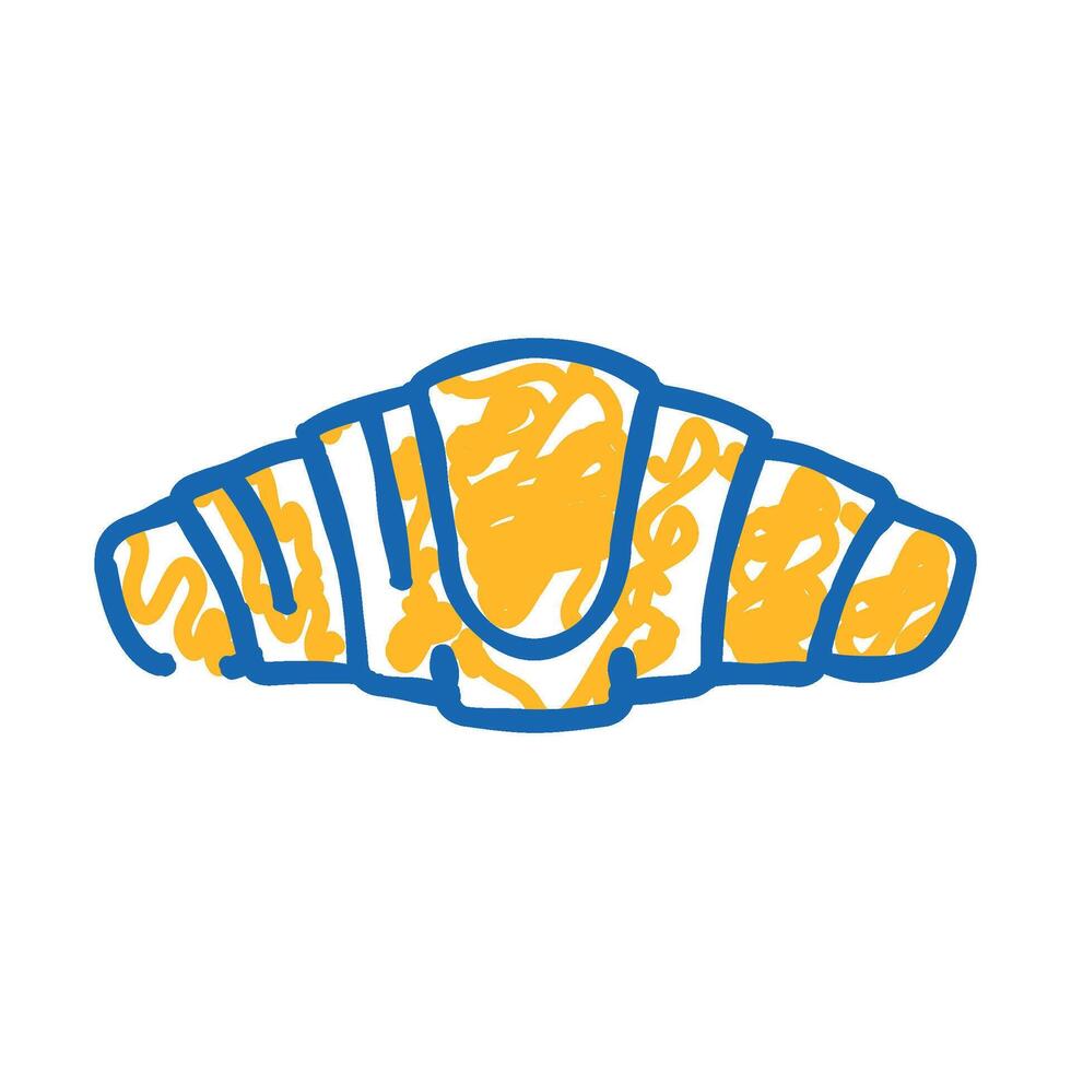 croissant french cuisine icon doodle illustration vector