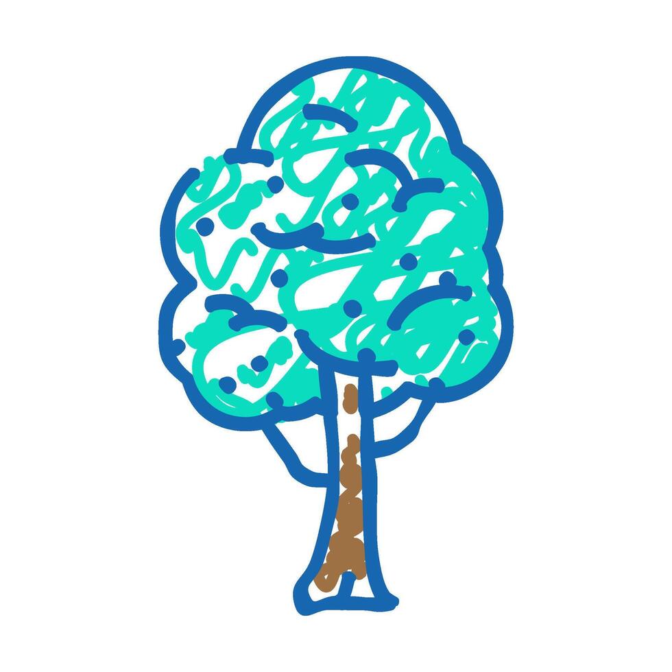 padauk tree jungle amazon icon doodle illustration vector