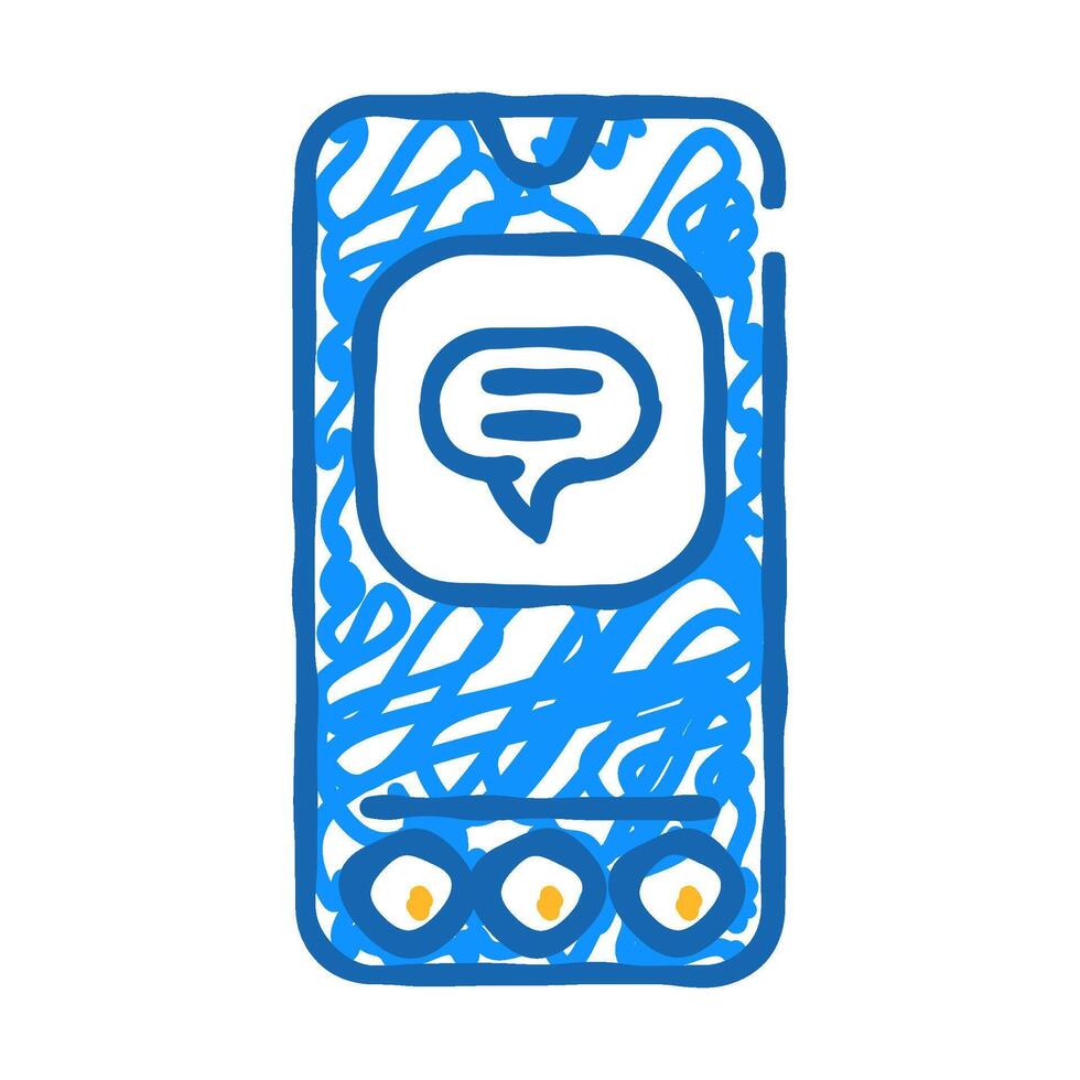 chat social media icon doodle illustration vector
