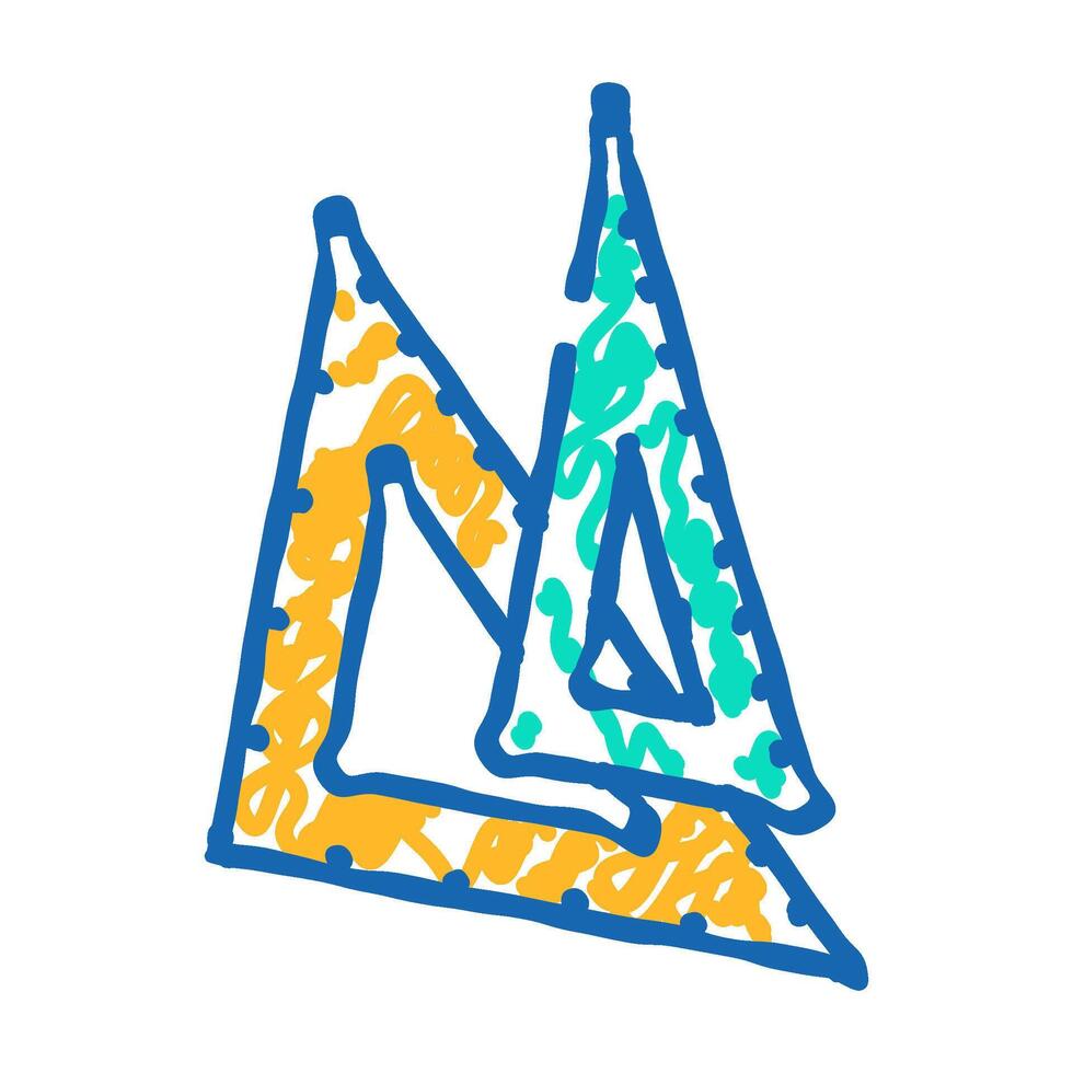 drafting triangle architectural drafter icon doodle illustration vector