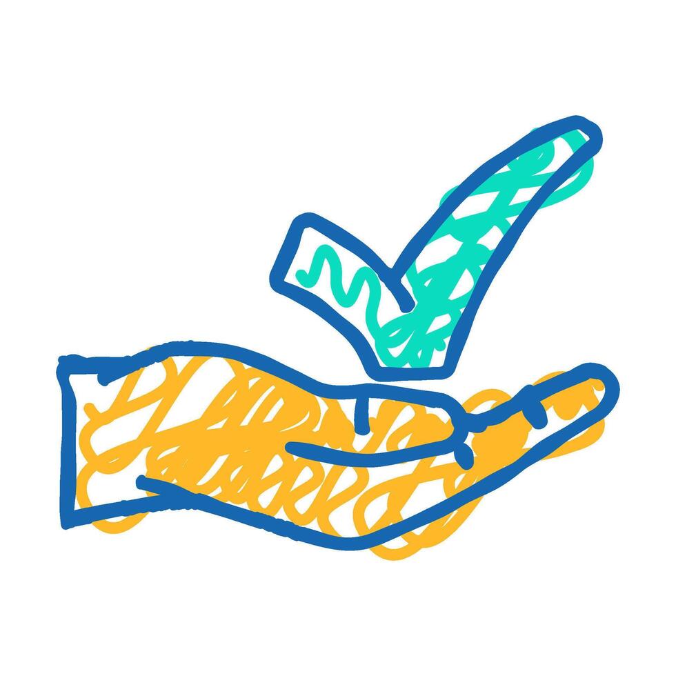 hand check mark icon doodle illustration vector
