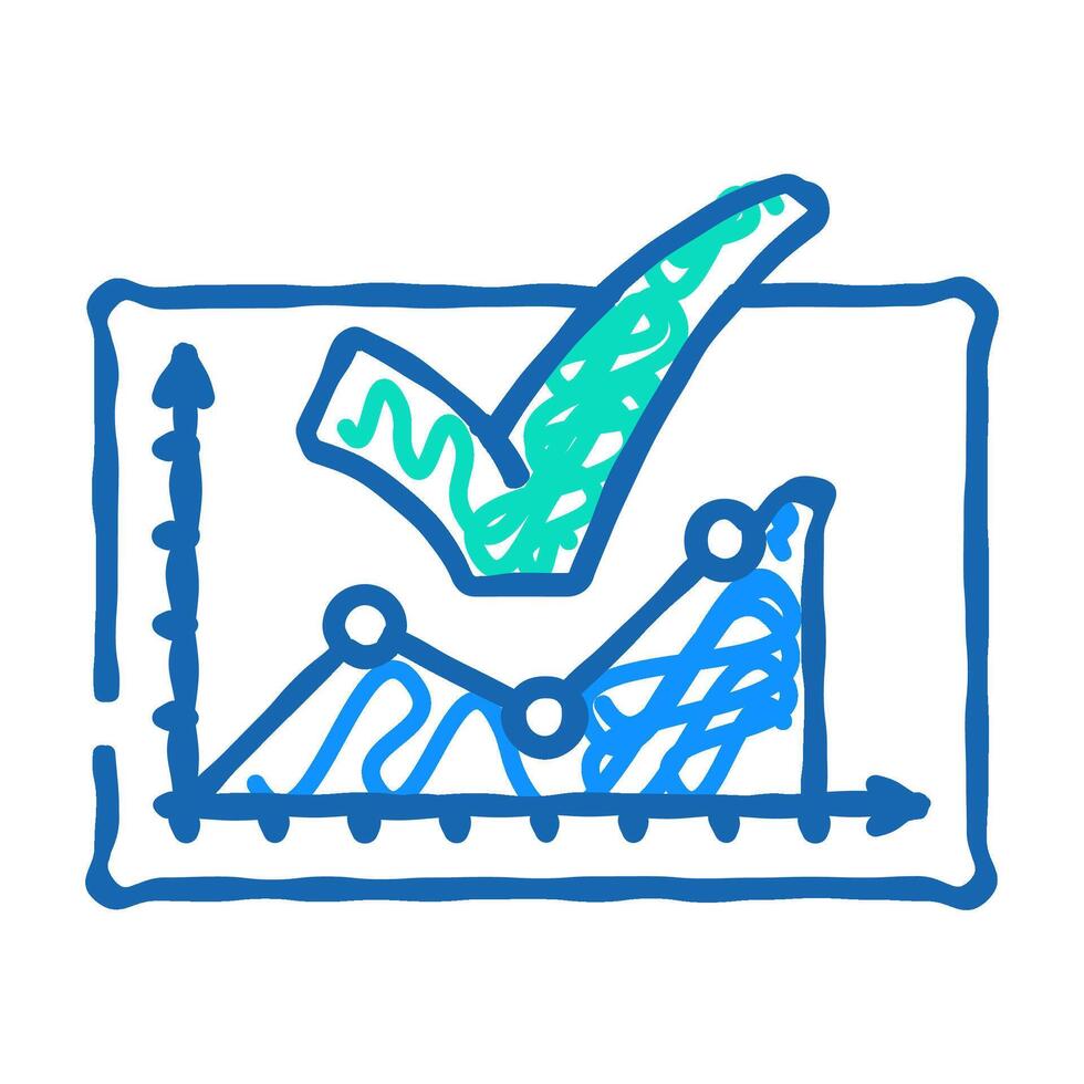 graph check mark icon doodle illustration vector