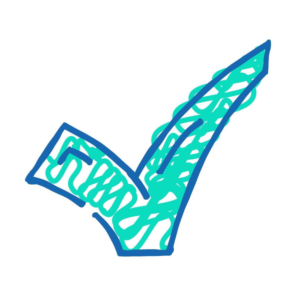green check icon doodle illustration vector