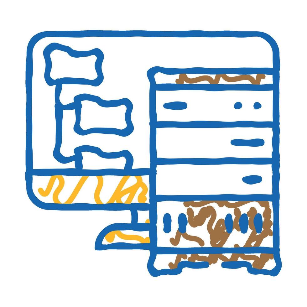 data archiving database icon doodle illustration vector