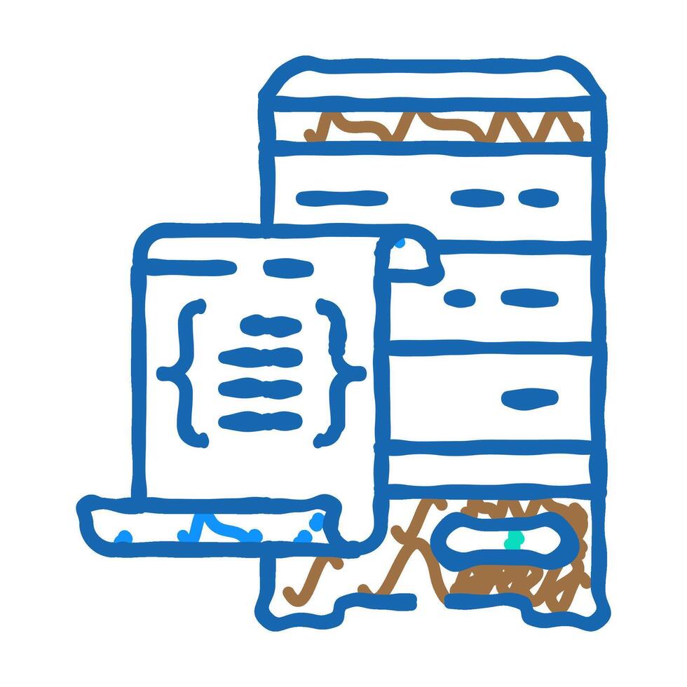 database scripts icon doodle illustration vector