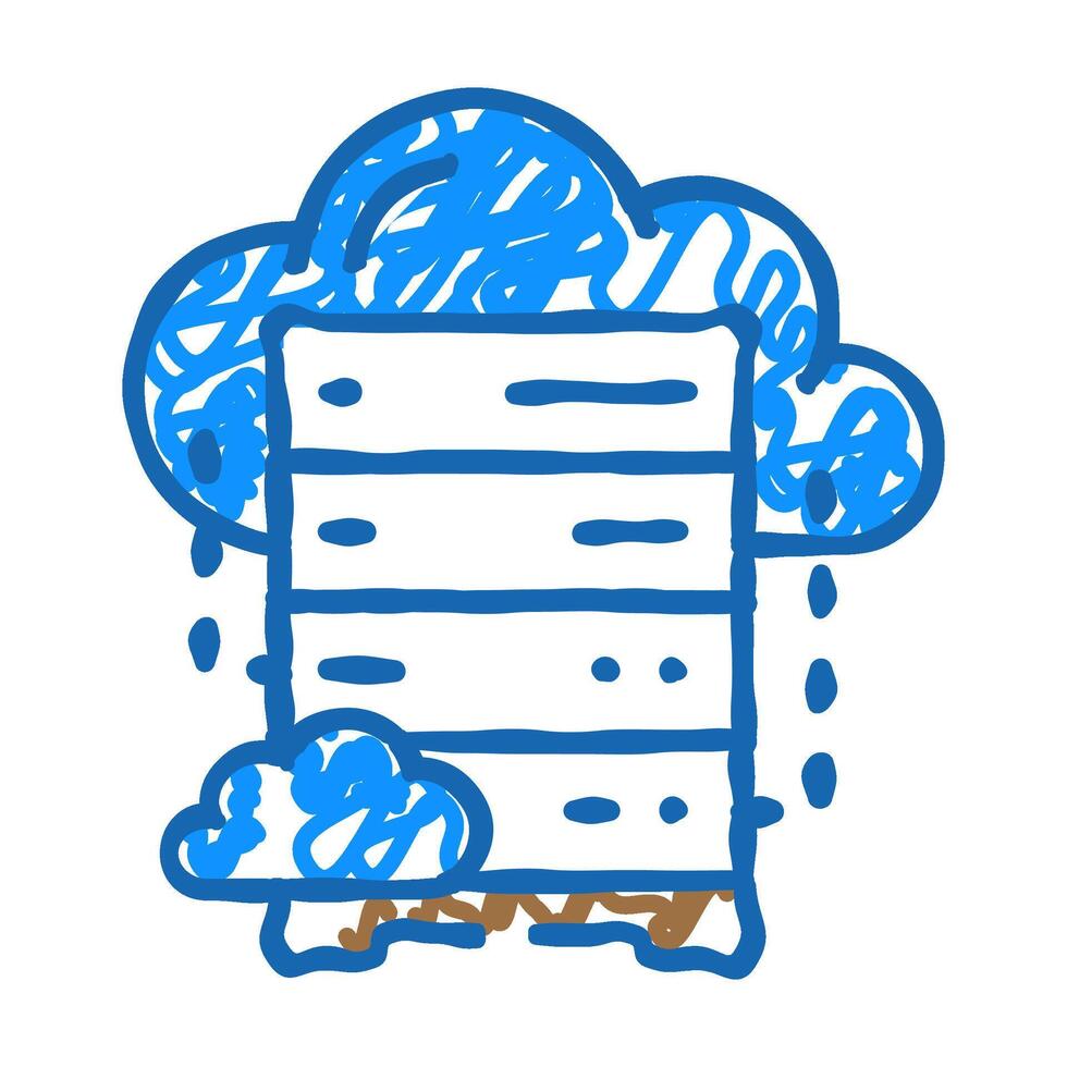 cloud database icon doodle illustration vector