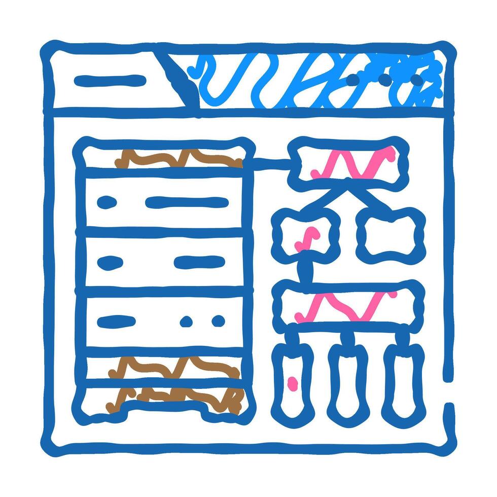 schema development database icon doodle illustration vector