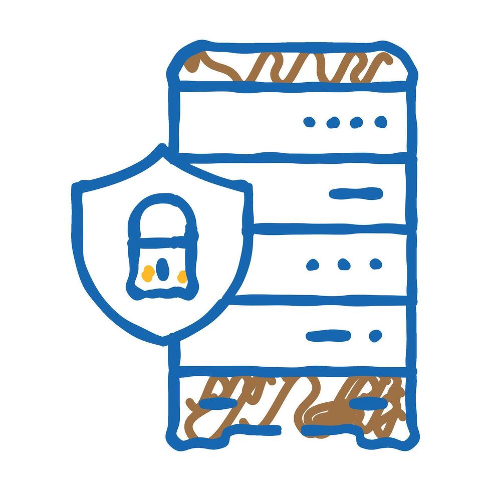 data access control database icon doodle illustration vector