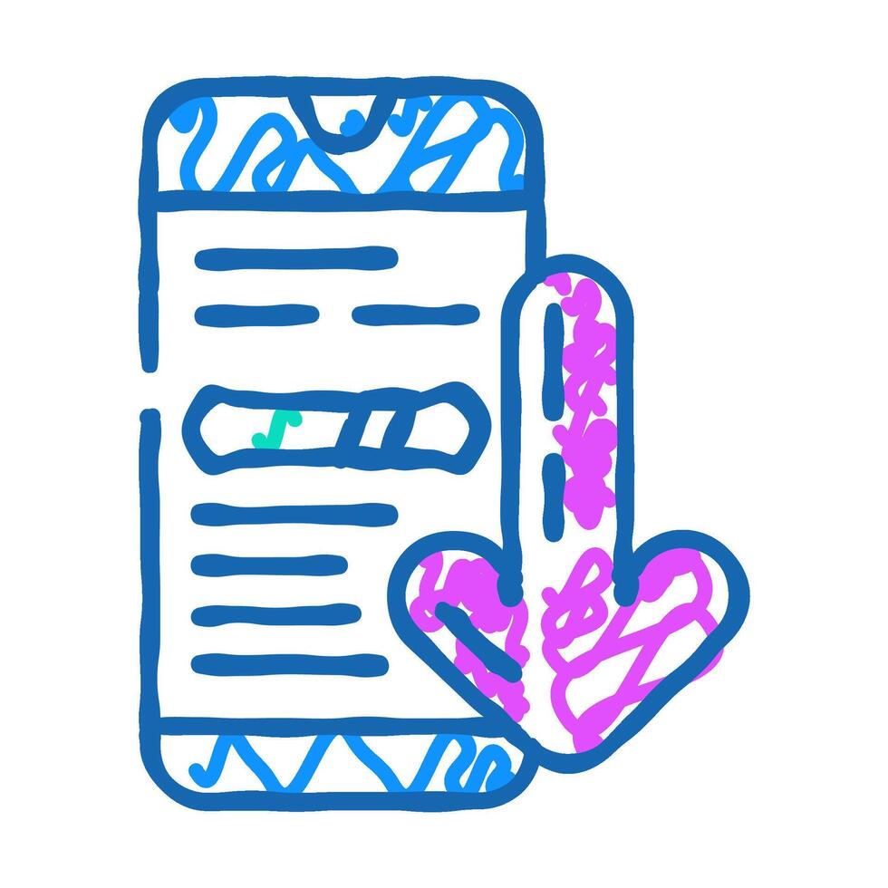 closed envelope message loading icon doodle illustration vector